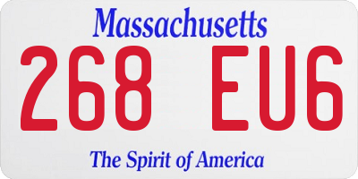 MA license plate 268EU6