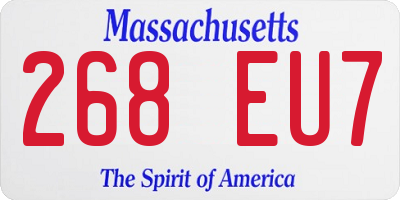 MA license plate 268EU7