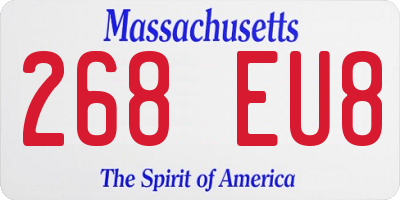 MA license plate 268EU8