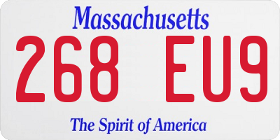 MA license plate 268EU9