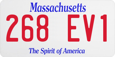 MA license plate 268EV1