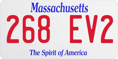 MA license plate 268EV2