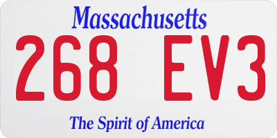 MA license plate 268EV3