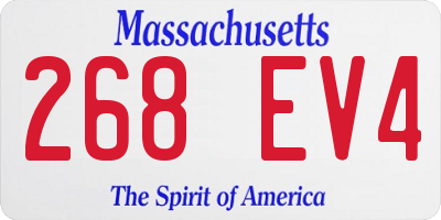 MA license plate 268EV4