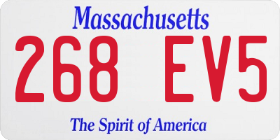 MA license plate 268EV5