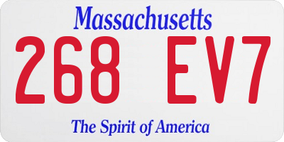 MA license plate 268EV7