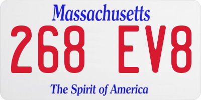 MA license plate 268EV8
