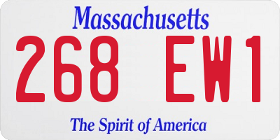 MA license plate 268EW1