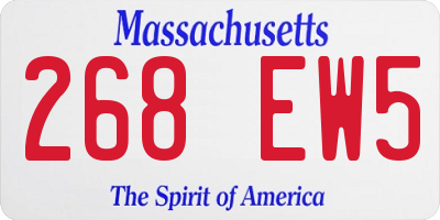 MA license plate 268EW5