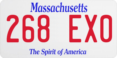 MA license plate 268EX0