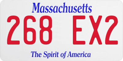 MA license plate 268EX2