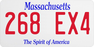 MA license plate 268EX4