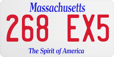 MA license plate 268EX5
