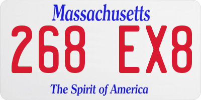 MA license plate 268EX8