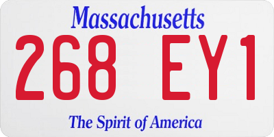 MA license plate 268EY1