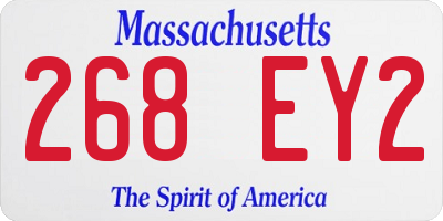 MA license plate 268EY2