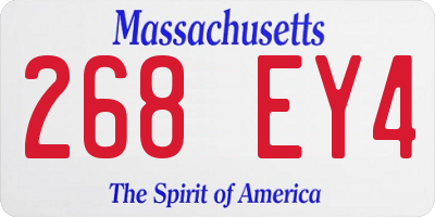 MA license plate 268EY4
