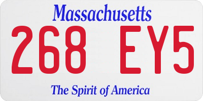 MA license plate 268EY5
