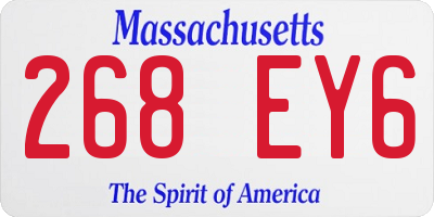 MA license plate 268EY6