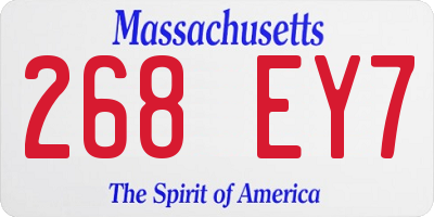 MA license plate 268EY7