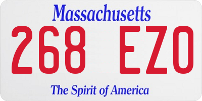 MA license plate 268EZ0
