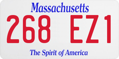MA license plate 268EZ1