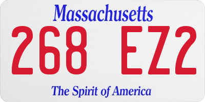 MA license plate 268EZ2
