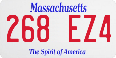 MA license plate 268EZ4