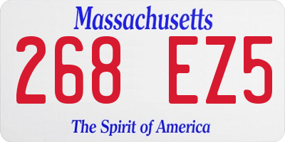 MA license plate 268EZ5