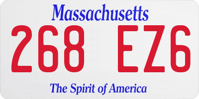 MA license plate 268EZ6