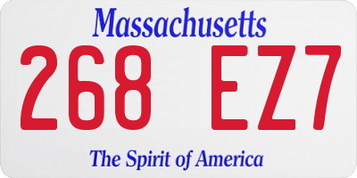 MA license plate 268EZ7