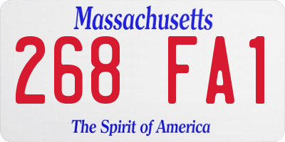 MA license plate 268FA1