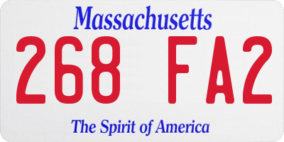 MA license plate 268FA2