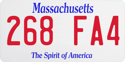MA license plate 268FA4