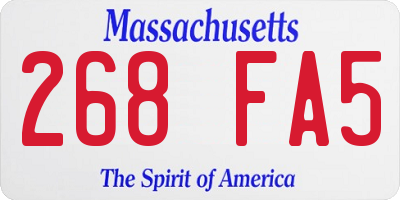 MA license plate 268FA5