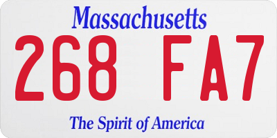 MA license plate 268FA7