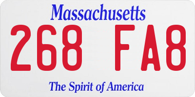 MA license plate 268FA8