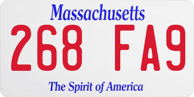 MA license plate 268FA9