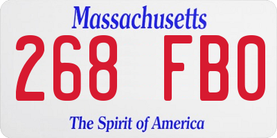 MA license plate 268FB0