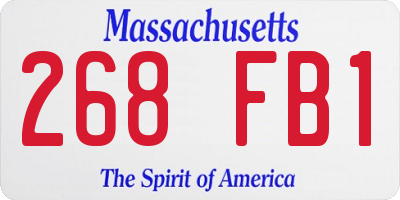 MA license plate 268FB1