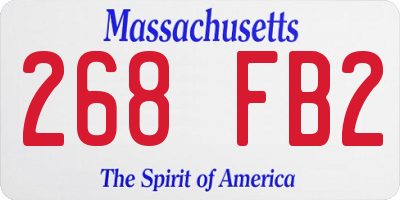 MA license plate 268FB2