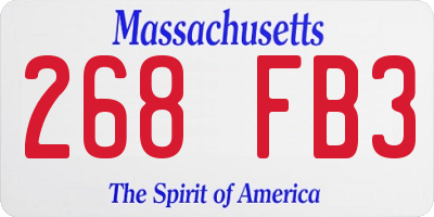 MA license plate 268FB3