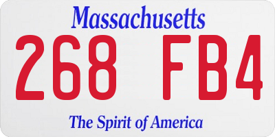 MA license plate 268FB4