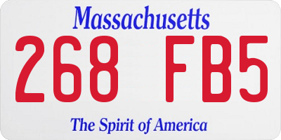 MA license plate 268FB5