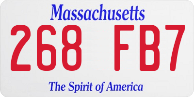 MA license plate 268FB7