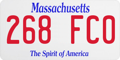 MA license plate 268FC0