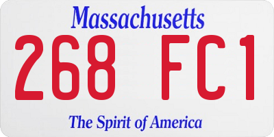 MA license plate 268FC1