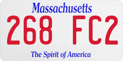 MA license plate 268FC2