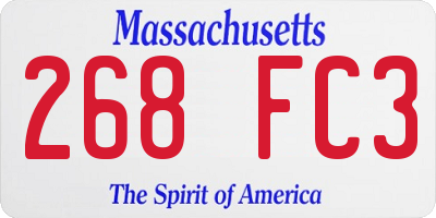 MA license plate 268FC3
