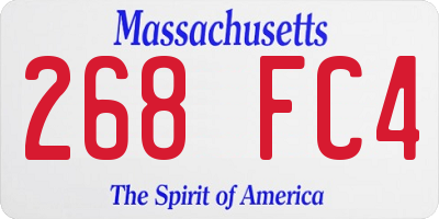 MA license plate 268FC4